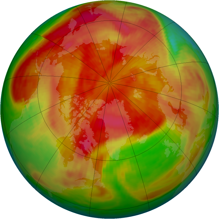 Arctic ozone map for 18 April 1980